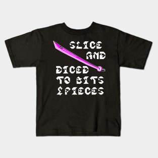 Slice And Diced To Bits And Pieces, v. Code Pink Wht Text Kids T-Shirt